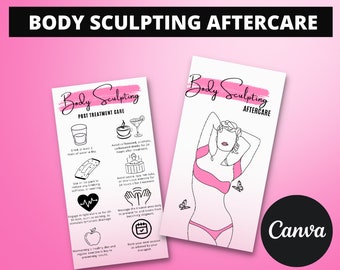 Body Contouring Aftercare Cards. Editable Aftercare Card Template, Instant Download and Printable Cards For Business, Editable in Canva.