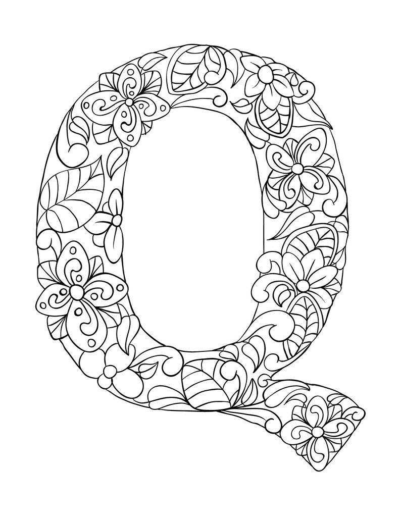 Alphabet Coloring Book Adult Coloring Book 26 Printable - Etsy