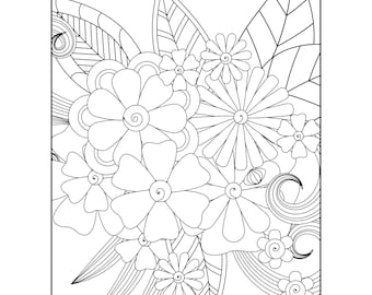 40 pages Flower Adult coloring pages, mandala coloring pages, digital coloring pages