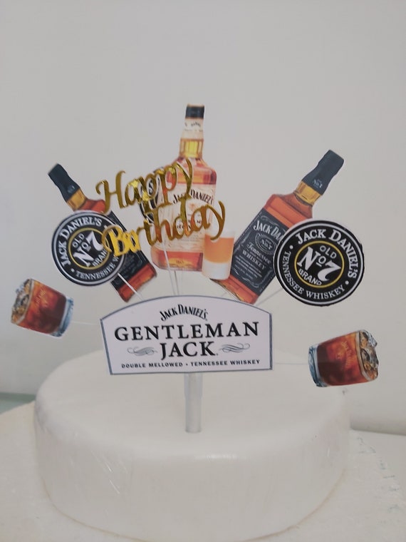 Jack Daniels Cake Topper Personalised Birthday Party Decoration Cut Card