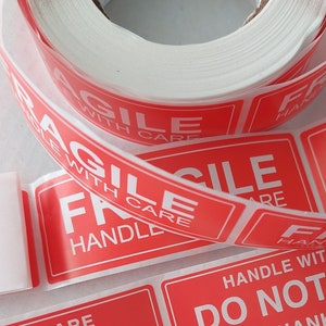 20x FRAGILE handle with care labels stickers