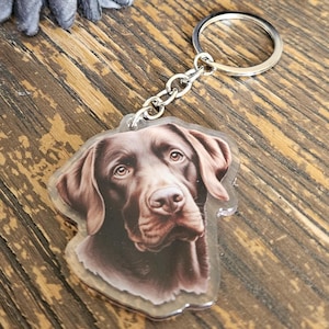 Llavero Labrador Marrón Acrílico, Llavero para Perros, Regalo amante de perros, Regalo de perro Labrador