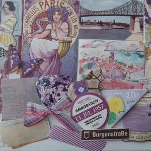 Beautiful purple sticker set with various themes