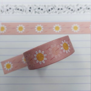 Ruban washi de fleur vieux rose