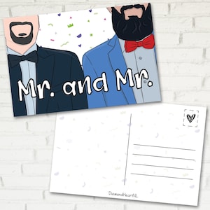 Mr. and Mr. Postcard A6 | LGBT Wenskaart & Gay Wenskaart