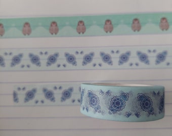 Washi tape blue flowers