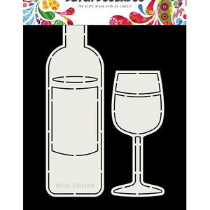 Dutch Doobadoo 470.713.831 - Card Art Wine Bottle and Glass