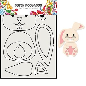 Dutch Doobadoo 470.713.811 - Plantilla de conejo construida con arte de tarjeta DDBD
