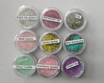 Polvere per embossing - Glitter - Polvere per effetti - Polvere per strumenti termici diversi colori - tecnica mista - scrapbooking