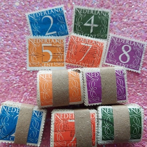 Sellos holandeses con imágenes de centavos paquetes 100 piezas 1946-1976