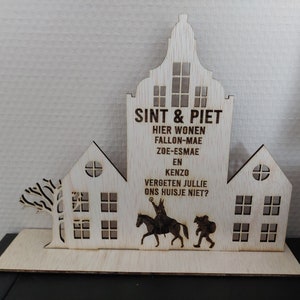 Personalized Sinterklaas standard wood - Sint & Pietenhuis - Sinterklaas decoration