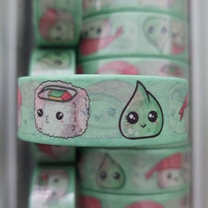 Fita washi sushi 15 mm x 10 metros ideal para scrapbooking e confecção de cartões