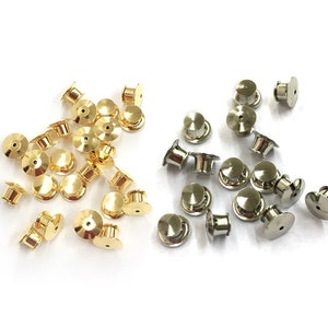 Pin locking back gold or silver | Enamel pin lock backing 10mm