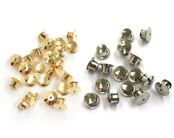 Pin locking back gold or silver | Enamel pin lock backing 10mm