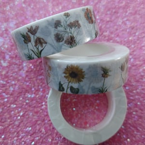和紙テープの花 - 15mm x 10メートルの花テープ - スクラップブッキング、カタツムリメール、バレットジャーナル