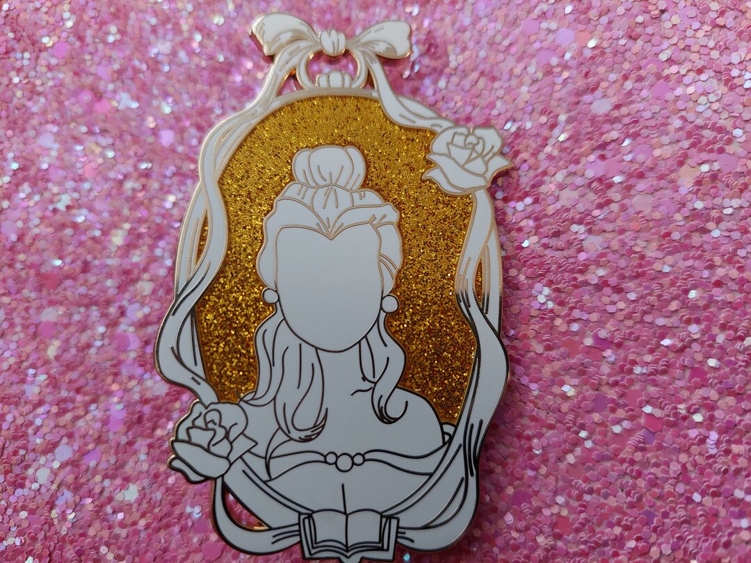 Glitter Enamel Pin Beauty and the Beast - Disney Inspired - Etsy
