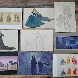Disney Original 9 postales La Bella Durmiente Vintage