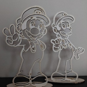 Mario, Luigi standard personalized with name Super Mario, Wooden Mario, Luigi