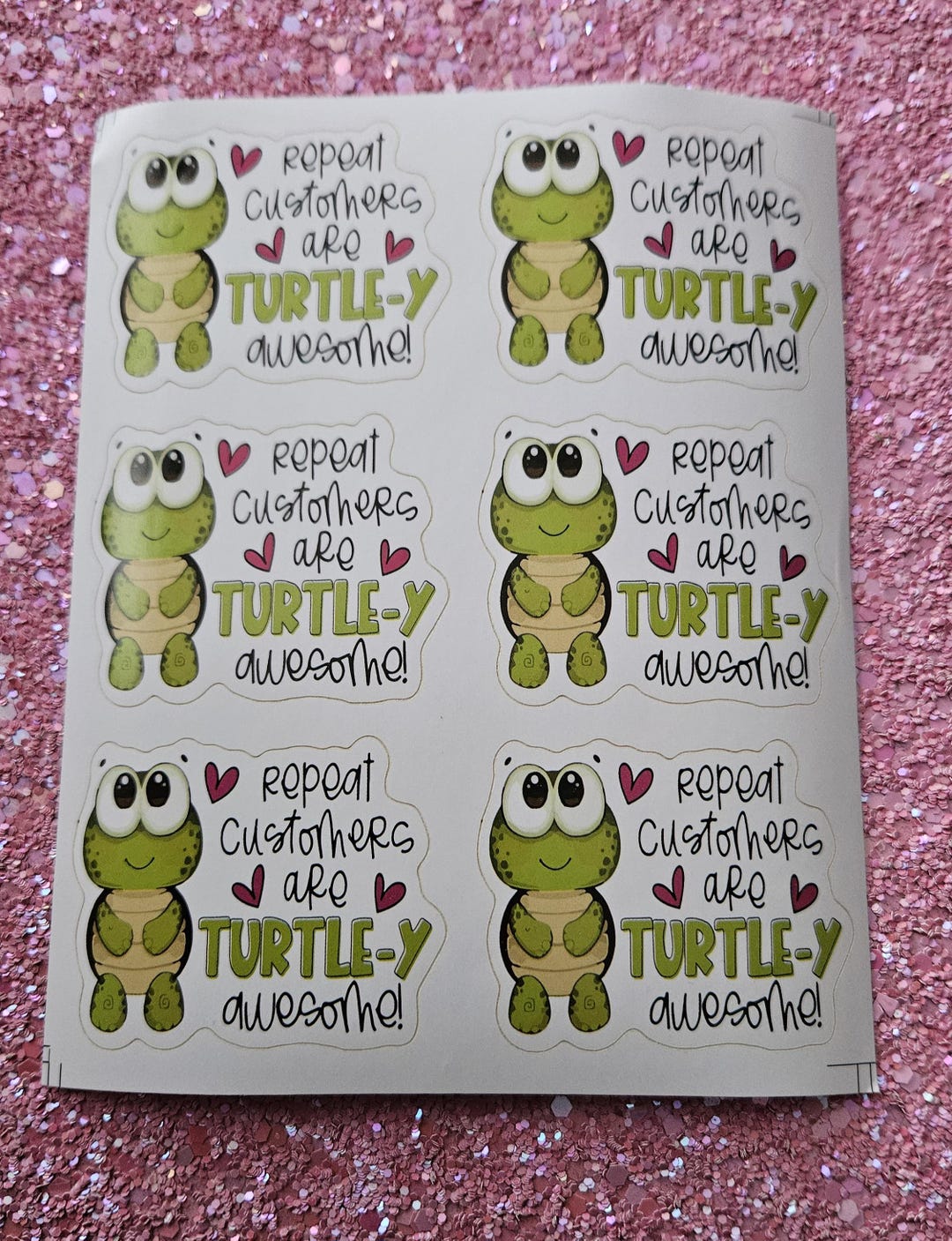 Turtle Mail 6x Repeat Customers Are Turtle-y Awesome! Sticker - Mail Sticker - Etsy