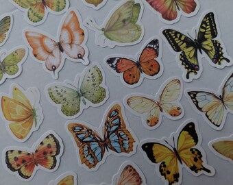 Butterfly stickers in different colors - Snail mail, Bullet jorunal, Scrapbooking, crafting