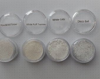 Embossing powder - Glitter - Effect powder - Heat tool powder whites