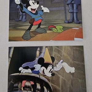 Disney Original 2 cartões postais vintage Mickey Mouse, Minnie Mouse