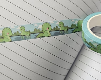 Washi Tape Schottland Loch Ness Monster – Nessie Washi Tape 15 mm x 10 m – hochwertiges Washi Tape Schottland – Reisetagebuch – Sammelalbum