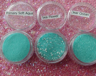 Polvere goffrata - Glitter - Effetto polvere - Polvere per utensili termici glitter - verde mare