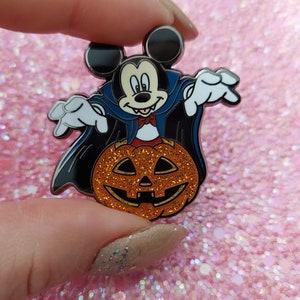 Disney inspired Mickey Mouse Halloween enamel glitter pin