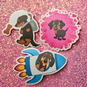 Sticker set Teckel 3 of 4 stuks - Planner, Snail mail, Bullet journal