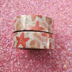 Nastro Washi 10 metri x 15 mm stelle marine, conchiglie - tema mare