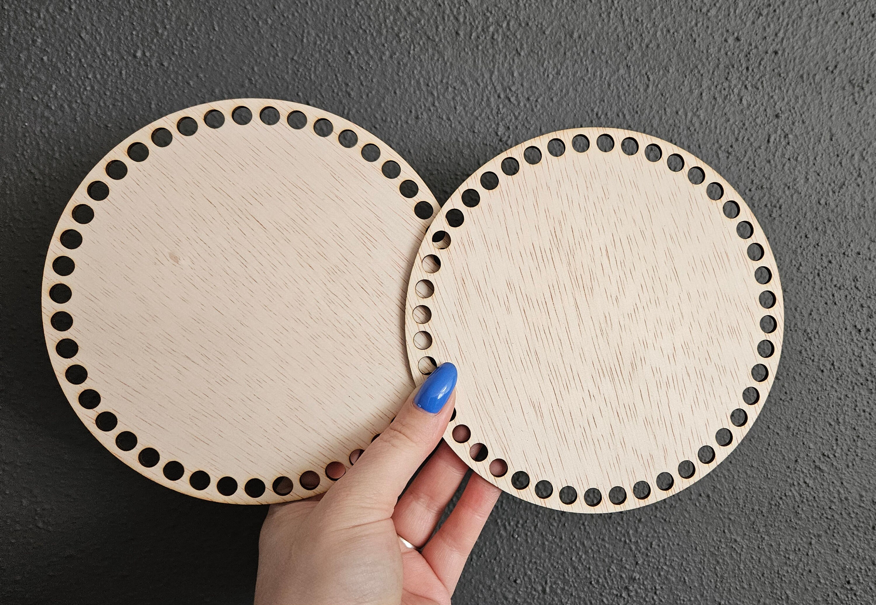 8 Basi In Legno Per Uncinetto – 6 Ovali E 2 Rotonde, Con Scritte Decorative, Per Cesti Portaoggetti Fai Da Te