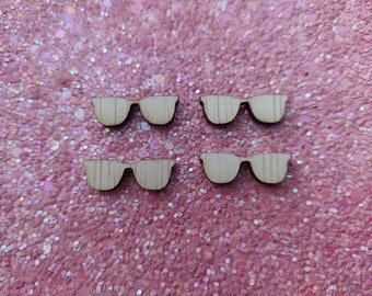 15x Mini-Sonnenbrillen aus Holz - Blankoformen, Verzierung - Sonnenbrillen-Basteletikettendekoration, Verzierungen, Decoupage, Laserschnitt