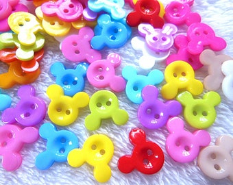 Mickey Mouse Style 2 Holes Resin Buttons 10pcs
