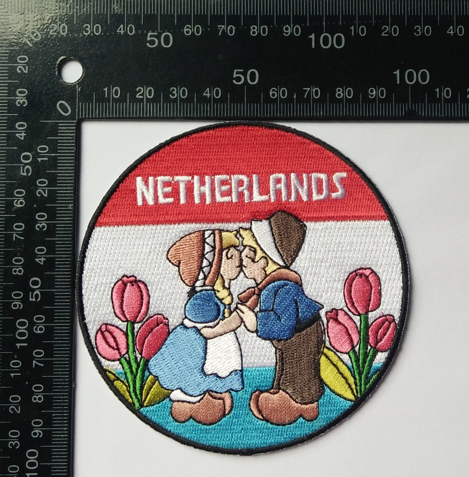 Porte-clés Brodé Patch Drapeau Hollande Pays-Bas - Multicouleur Unisexe