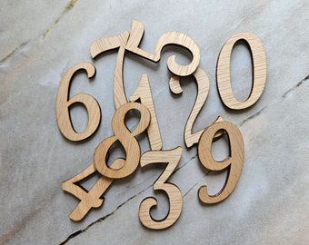 Wooden Numbers, Blank Numbers, Birch Wood Numbers Laser Cut in Various Sizes
