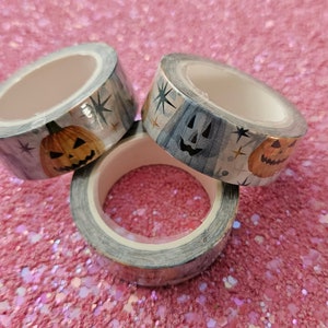 Halloween citrouille et fantômes washi tape 15mm x 10 mètres - scrapbook, courrier escargot, bullet journal