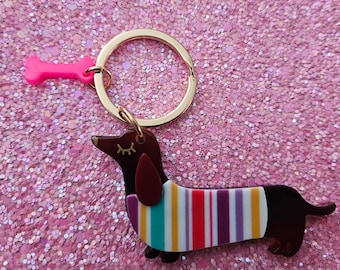 Cool dachshund key ring - gift for a dog lover