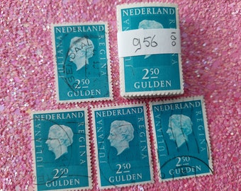 100 vintage Nederlandse postzegels Juliana - Postzegel bundel 100 stuks