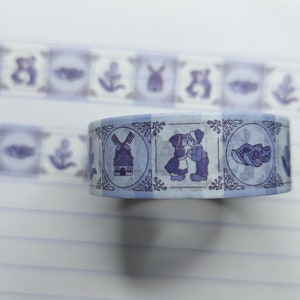 Washi tape Holland Delfts blauw 15mm x 10 meter