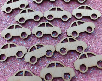 15x Wooden car shape, blank shape car 32x18mm