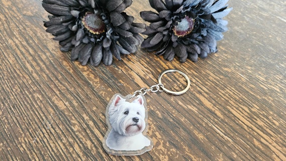 West Highland Terrier Schlüsselanhänger Aus Metall – Doppelseitig, Weiß, Geschenk Für Hundeliebhaber