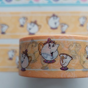 Nastro adesivo Washi La Bella e la Bestia - Mrs. Teiera Potts, Chip ispirato alla Disney