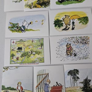 Disney Winnie l'ourson cartes postales originales ensemble de 10, styles variés
