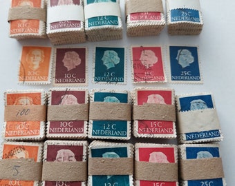 Vintage Dutch Post Stamps 100 pcs
