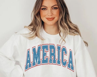 America Varsity SVG PNG: 4th of July, Retro College Font (Digital File)