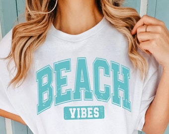 Beach Vibes Varsity PNG SVG: Sunkissed Summer Design (Digital File)
