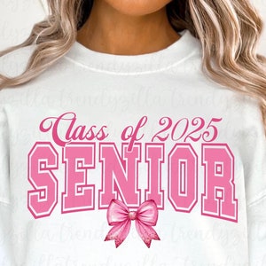 Senior Coquette Bow Pink 2025 png, Graduate 2025 png, Senior von 2025, High School Sublimation, Senior 2025 Grad, Girly Ästhetik