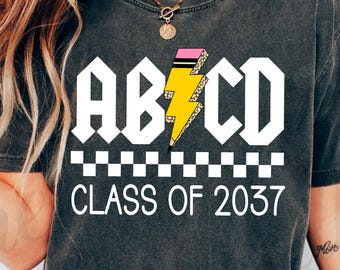 Class of 2037 PNG: Retro Rock'n'Roll First Day of School (Digital Download)