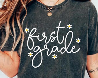 First Grade Daisy Design PNG: Back to School Teacher File (Digital Download)